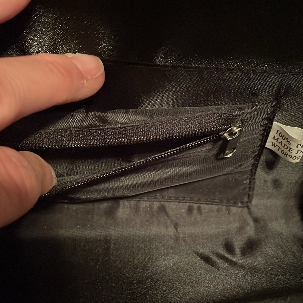 Bijoux Terner black satin clutch with rhinestones like new! - Picture 10 of 15